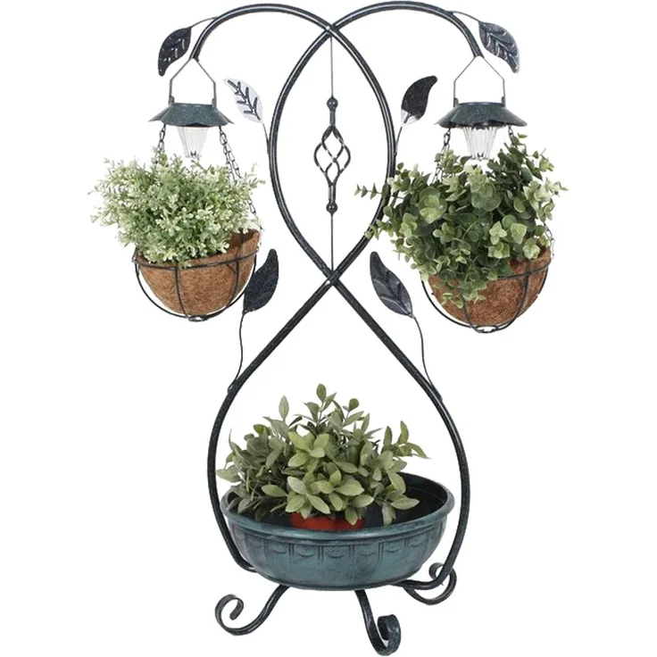 Pflanzständer mit Solar LED-Beleuchtung, H 80 cm