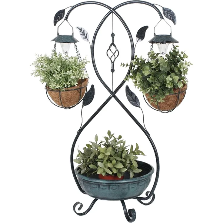 Pflanzständer mit Solar LED-Beleuchtung, H 80 cm – Bild 1