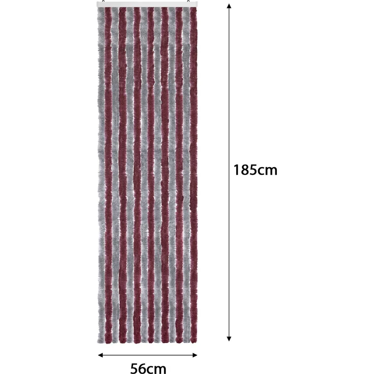Moritz Flauschvorhang aus Chenille 56 x 185 cm bordeaux silber Türvorhang als Fliegenschutz Insektenschutz für Camping Wohnwagen – Bild 3