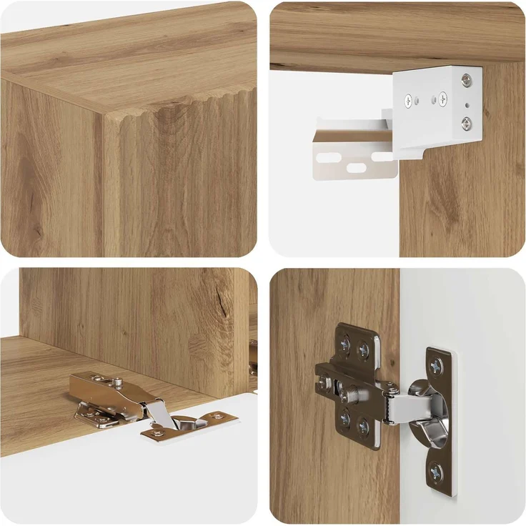 vidaXL TV-Schrankset Wandmontiert 4 pcs Artisan-Eiche Holzwerkstoff 3409041 – Bild 11