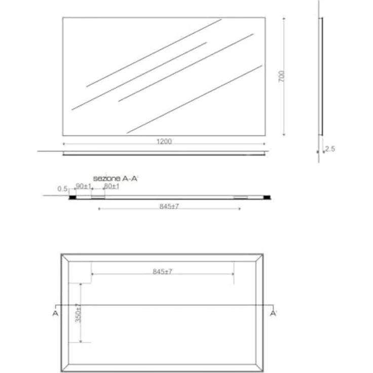 KIAMAMI VALENTINA Kristallspiegel umkehrbar 120x70 cm, grauer ABS-Rahmen, 2 cm Dicke – Bild 5
