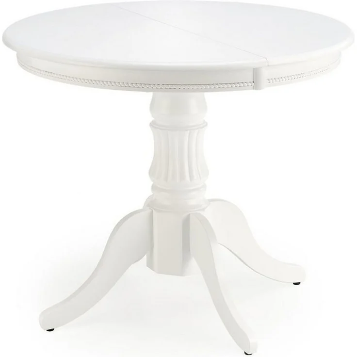 designimpex Esstisch Esstisch HAW-111 rund ausziehbar Weiß Massiv Tisch Echtholz Esszimmer, Esstisch, Esszimmertisch, Küche, Tisch, Couchtisch, Wohnzimmertisch – Bild 1