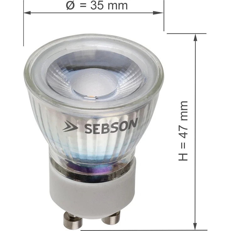 SEBSON LED-Leuchtmittel LED Lampe GU10 warmweiß 3W 35mm Durchmesser Spot 230V - 4er Pack, GU10, 4 St, Warmweiß, Einbaustrahler 230V – Bild 3