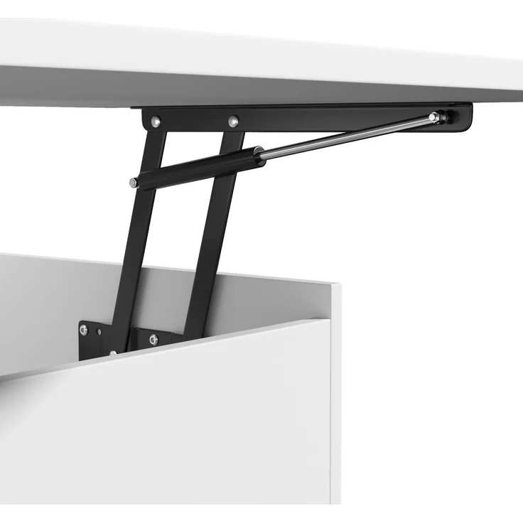 ZUBALIYA 120×50×78–92cm, höhenverstellbarer Schreibtisch mit 4 Schubladen – weißer Schminktisch und Computertisch in einem, mit manueller Höhenverstellung und verstecktem Stauraum, Schreibtisch, Schminktisch – Bild 14
