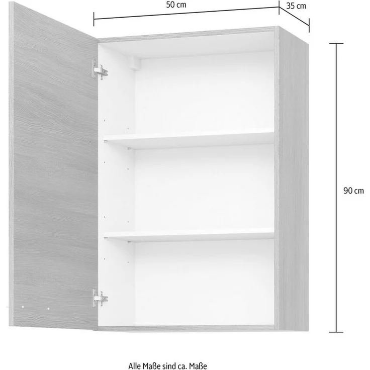 KOCHSTATION Hängeschrank KS-Trea O50-90 inklusive zwei Einlegeböden, Breite 50 cm, Höhe 90 cm – Bild 4