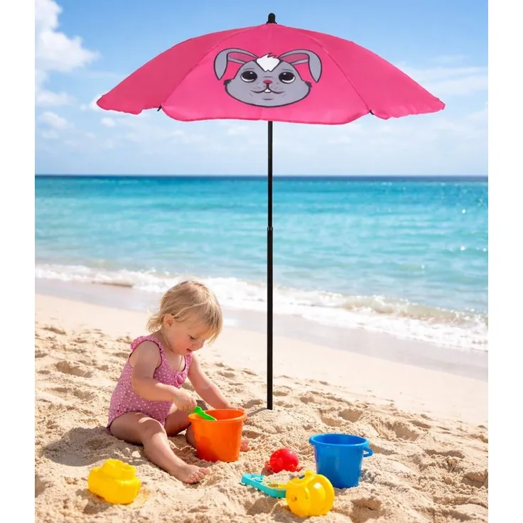 Kinder Sonnenschirm Sonnenschutz Gartenschirm Ø110xH130 cm Hase