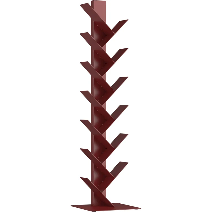 Bücherregal Eksjö Baumform Stahl 150x39x39 cm Rot [en. casa] – Bild 2