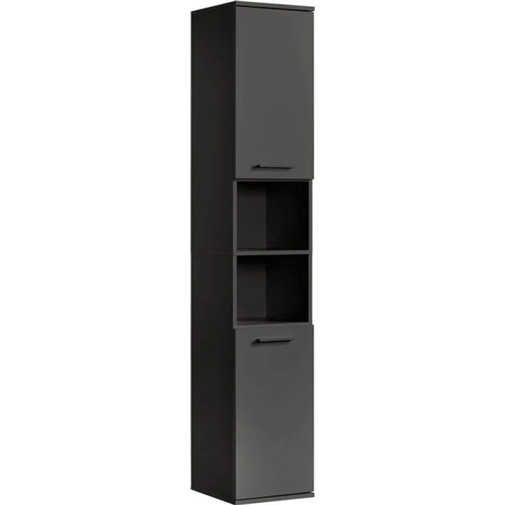 mokebo Hochschrank Der Kapitän (mit 5 Einlegeböden) hoher Badschrank oder Badezimmerschrank Schwarz-Anthrazit – Bild 4