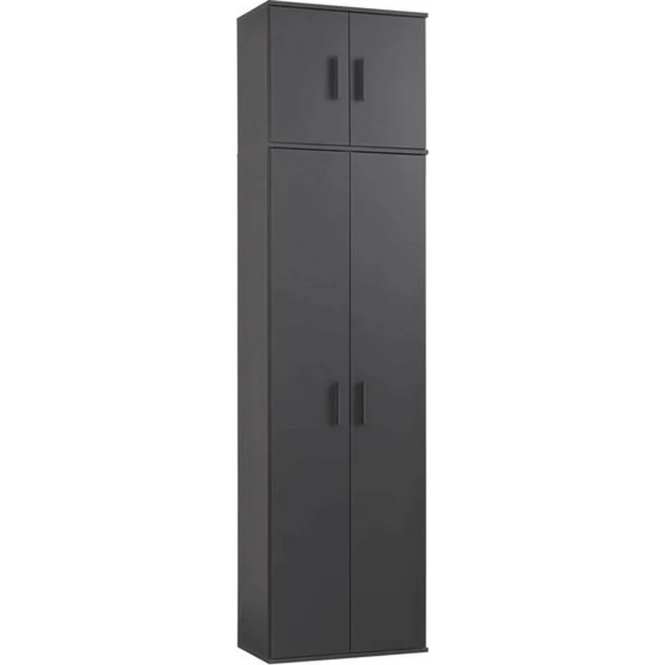 mokebo Mehrzweckschrank Der Extralange Besenschrank, Putzschrank, Flurschrank, Aufbewarhungsschrank schwarz – Bild 4