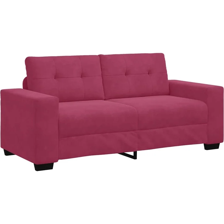 vidaXL Zweisitzer-Sofa Weinrot 180x77x82 cm Samt 4105126 – Bild 2