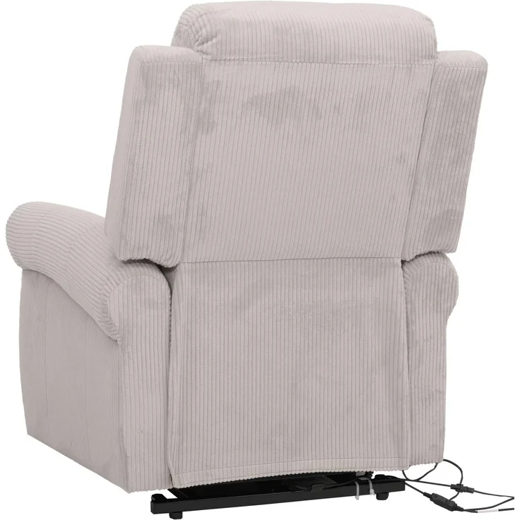 Fernsehsessel HWC-K63, Relaxsessel, Liegefunktion Aufstehhilfe Massage Heizfunktion, Stoff (220g/m²) Cord ~ hellgrau – Bild 8