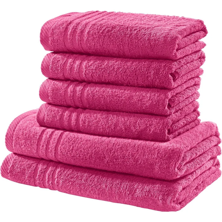 REDBEST Handtücher Frottier-Set uni 6-tlg, Frottier (6-St), Walk-Frottier Uni