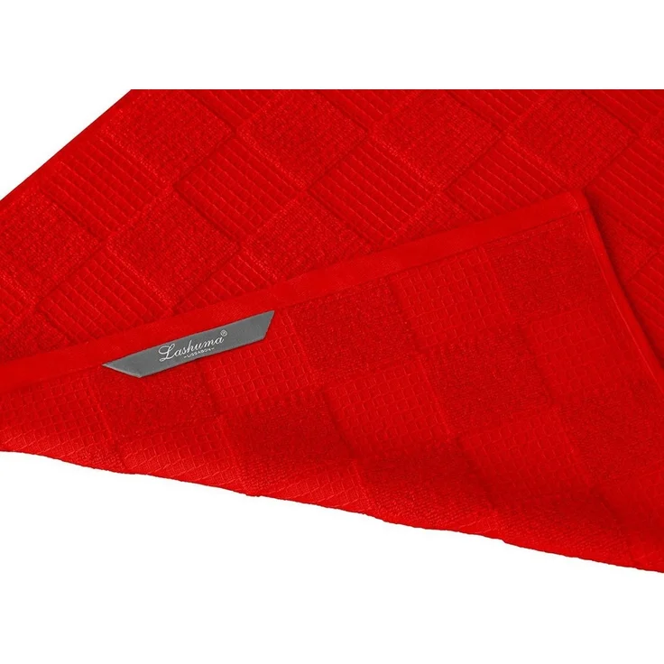 Lashuma Geschirrtuch Frottee, (Set, 3-tlg, 4er Set Küchenhandtücher 50x50 cm), Damen Geschirr Handtücher Frottee - Waffelpikee 50x50 cm rot – Bild 4