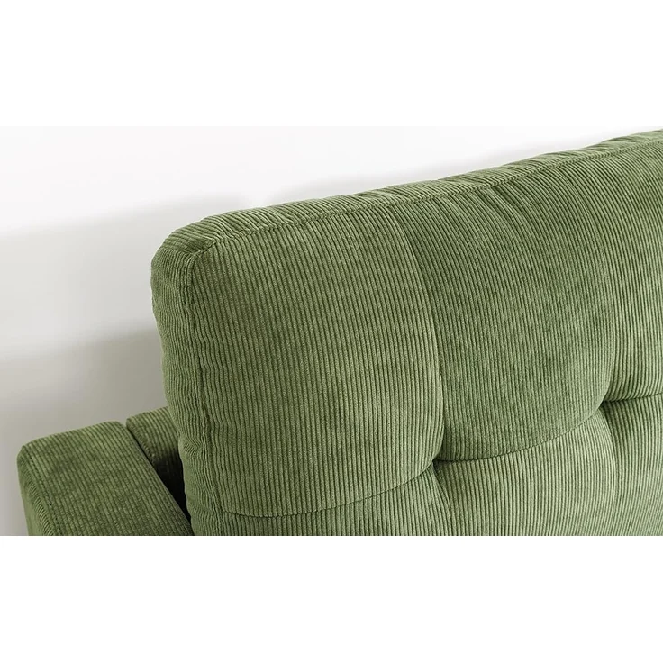 riess-ambiente Ecksofa STOCKHOLM 220cm grün · Couch mit Cordbezug und Federkern, Einzelartikel 1 Teile, 3-Sitzer in L-Form · inkl. Kissen · Ottomane rechts & links · Retro – Bild 7