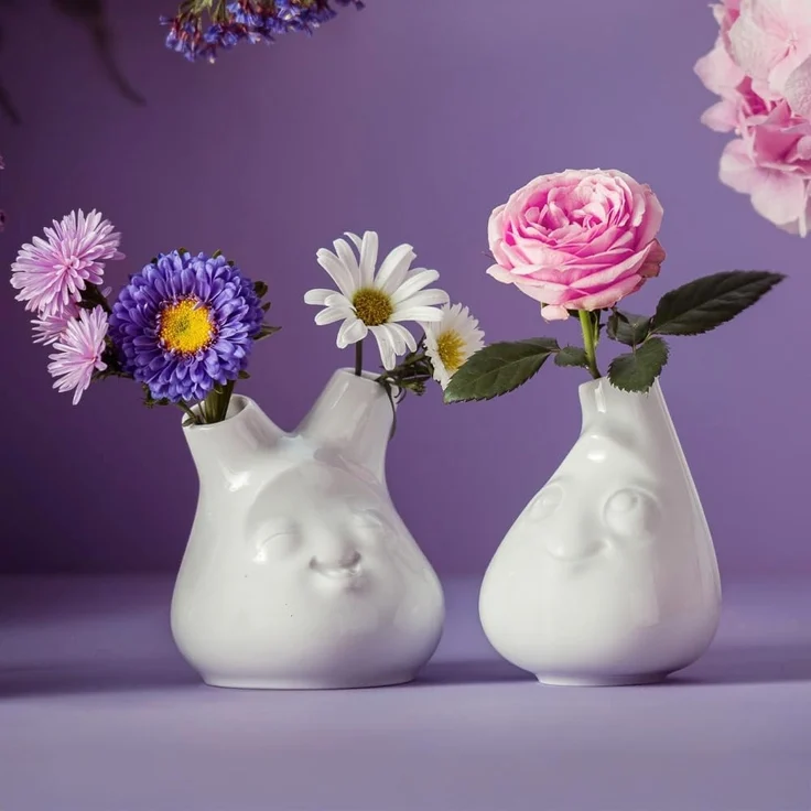 FiftyEight Products Kleine Vase Putzig 10 cm Weiß – Bild 4