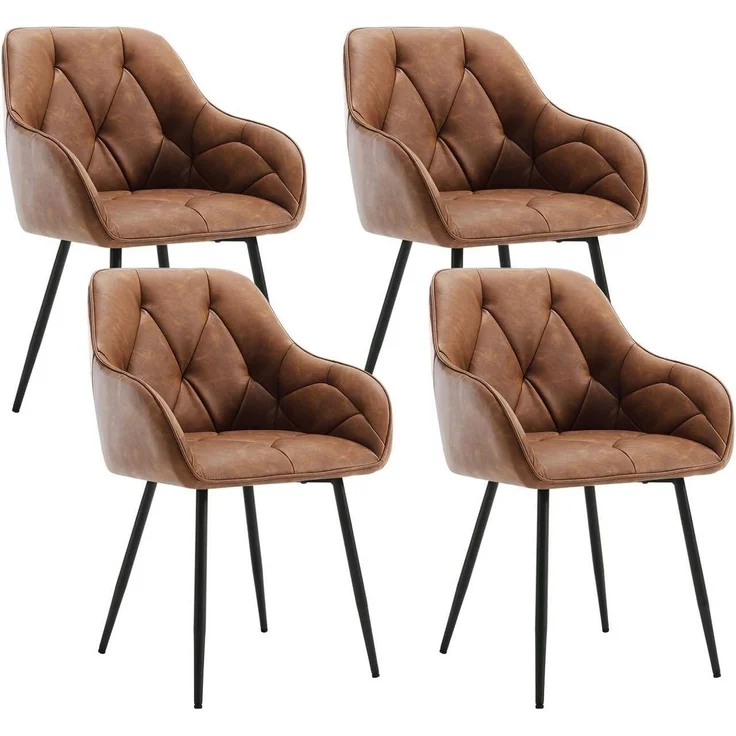 Woltu 4-Fußstuhl (Set, 4 St), Esszimmerstühle ergonomischer aus Kunstleder – Bild 1