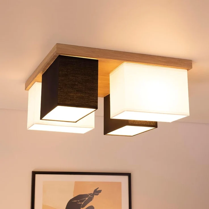 MeLiTec LED Deckenleuchte Paloma D129 Holz, Holz Deckenleuchte Paloma D129 – Bild 1