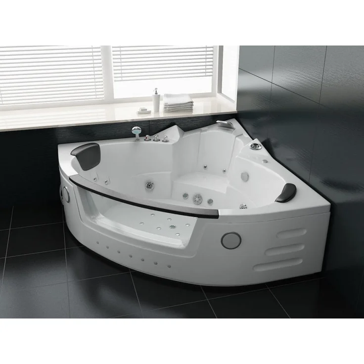 PureHaven Whirlpool 140x140 cm Wasserfall Heizung Lichttherapie Soundsystem Reinigungsprogramm Bluetooth-Soundsystem – Bild 1