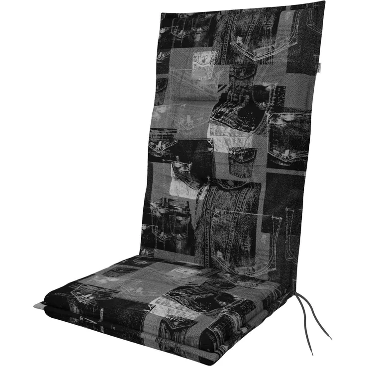 Doppler Hochlehnerauflage Spot ca. 118 x 48 x 5 cm schwarz grau