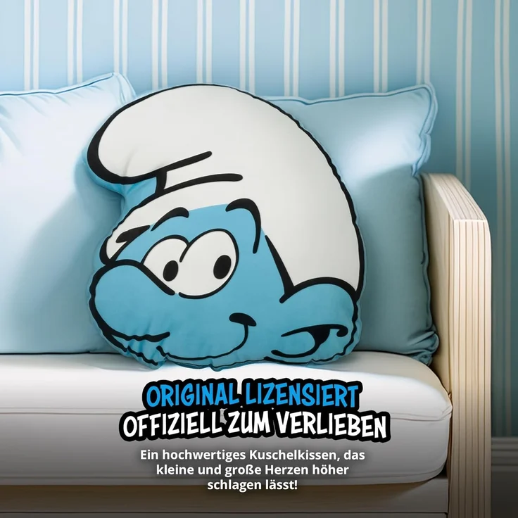 United Labels® Dekokissen Die Schlümpfe Kissen Plüsch Zierkissen Kopfkissen 37 x 33 cm – Bild 6