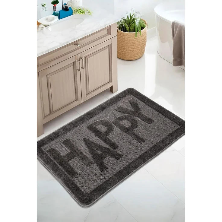 Mijolnir 'Happy - Anthracite' Badematte, Anthrazit, 60 x 100 cm – Bild 1