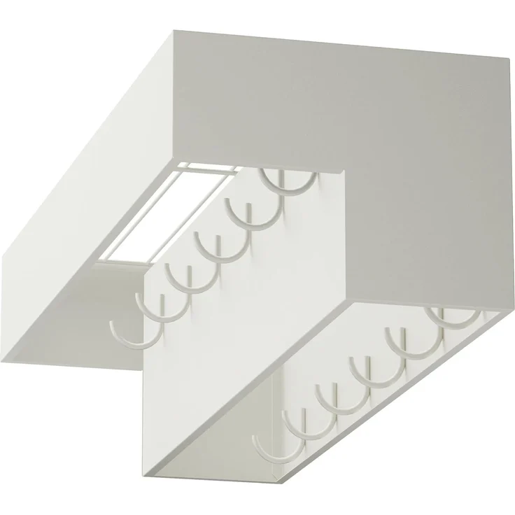 DanDiBo Wandgarderobe mit Ablage 60 cm Metall 96742 Weiß Garderobenleiste Hängegarderobe Garderobenhaken Kleiderhaken Garderobe Wand Hängend Modern – Bild 7