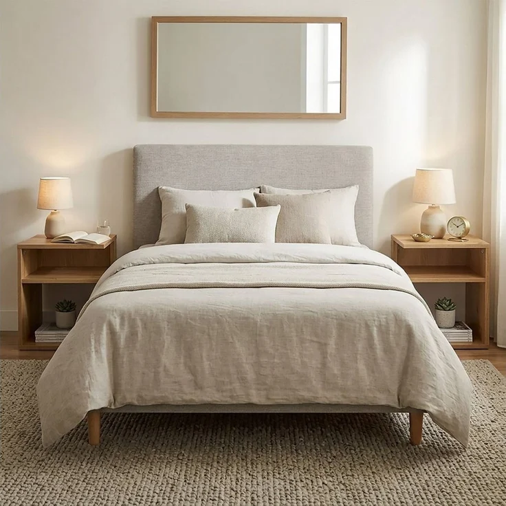 Krok Wood Nachttisch LORA aus laminierter Spanplatte, Beistelltisch für Schlafzimmer (2-St) – Bild 2