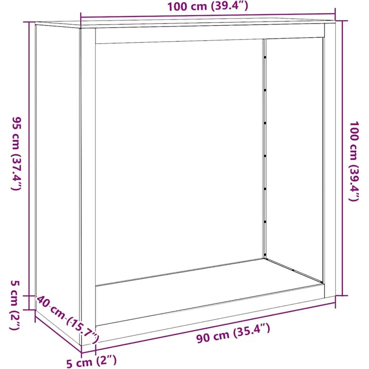 vidaXL Brennholzregal 100x40x100 cm Verzinkter Stahl 850973 – Bild 10