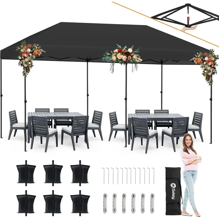 Sekey One-Touch Pop Up Pavillon 3×6, grau – Bild 1