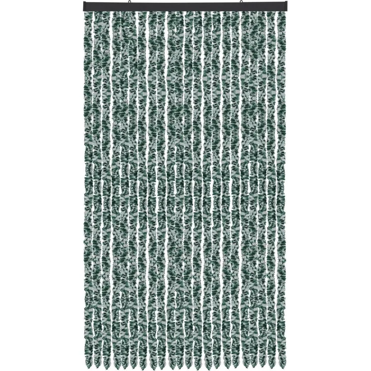 Flauschvorhang 56x185cm - 140x220cm Meliert Dunkelgrün und Weiß 100x220 cm – Bild 1