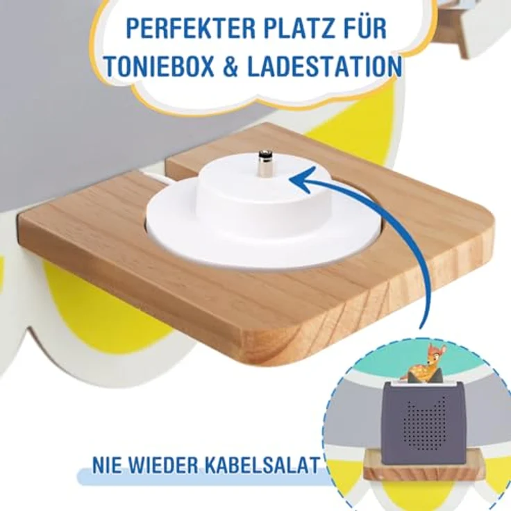 Todeco Tonie-Regal für Toniebox Hörfiguren, Magnetische Wandregal für 30-40 Tonie, Perfekte Tonie Aufbewahrung im Kinderzimmer für Jungen & Mädchen, UFO – Bild 6