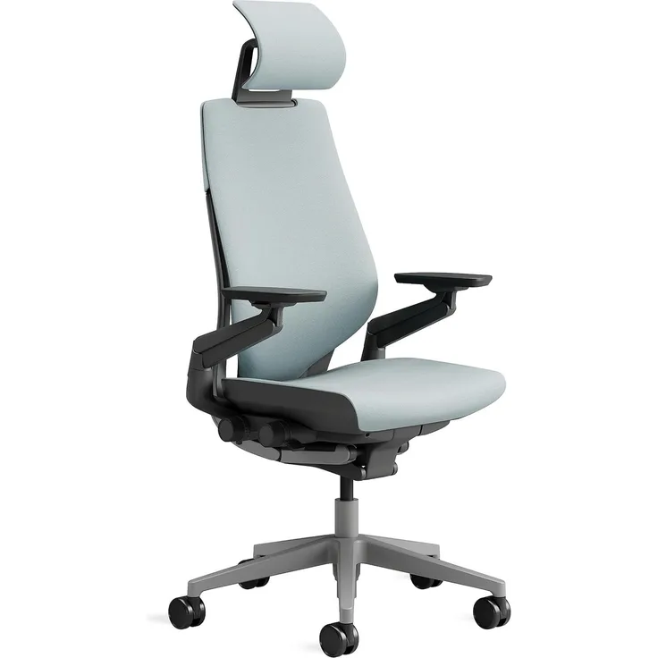 Steelcase Gesture Bürostuhl mit Bezug in Sturmhorizont mit Kopfstütze