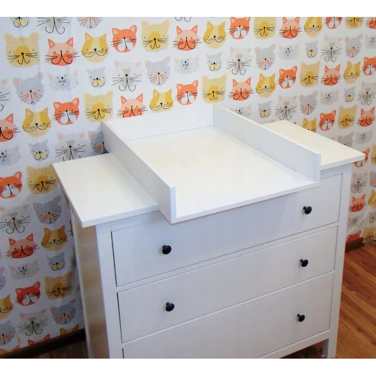 regalik Wickelaufsatz für Hemnes 500 IKEA 72x50 cm - Abnehmbar Wickeltischaufsatz für Kommode in Weiß - Abgeschlossen mit ABS Material 1mm – Bild 7
