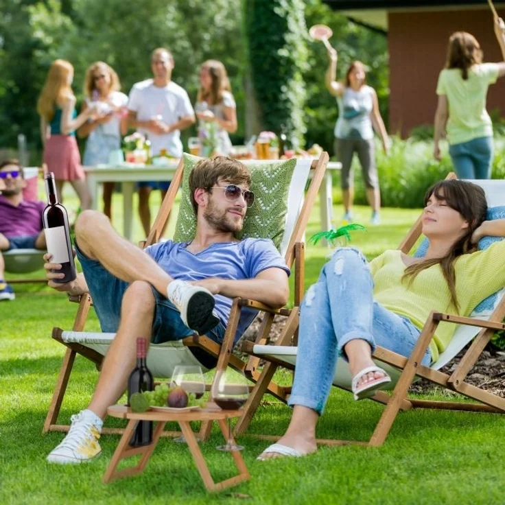 Runder Picknick Weintisch aus Bambus 10044135 – Bild 3