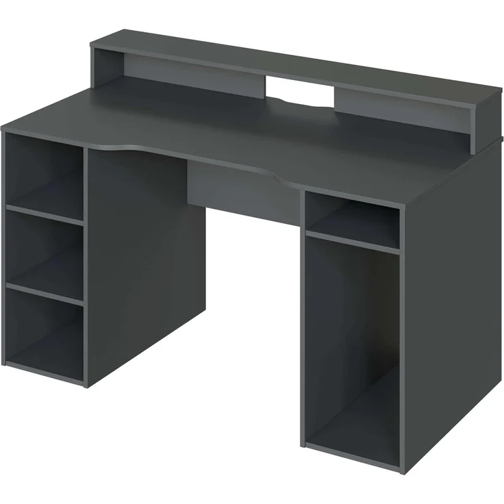 Habitdesign Ozone, Gamertisch, Computertisch, Finish in Anthrazit, Maße: 136 cm (L) x 67 cm (B) x 73-88 cm (H). – Bild 5