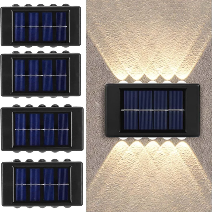 ABC 4-teiliges Solarleuchte-Set, weiß, Kunststoff, 14 x 13 x 9 cm – Bild 1