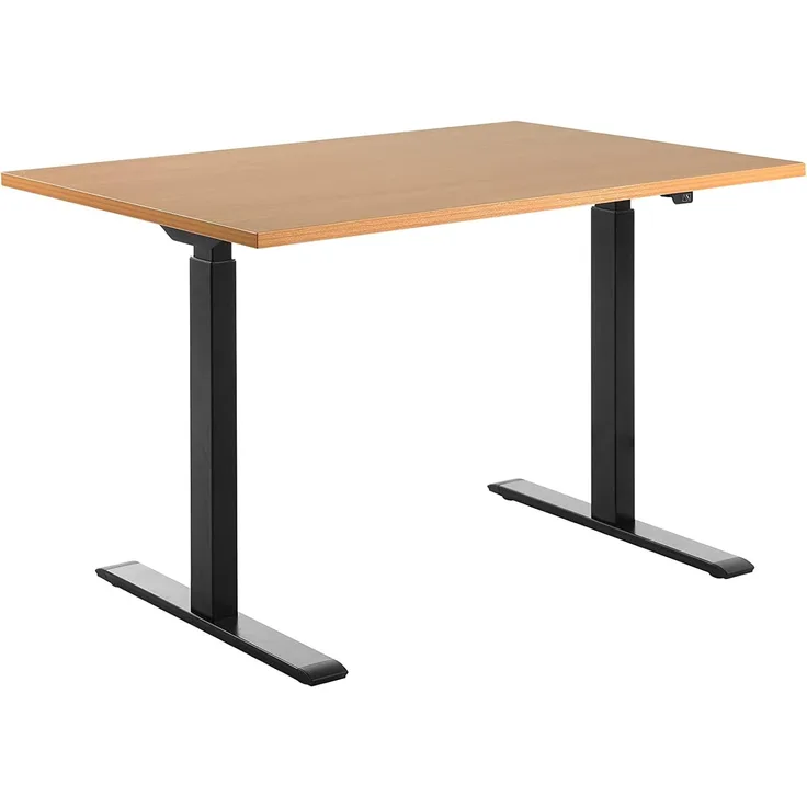 TOPSTAR | Schreibtisch | elektrisch höhenverstellbar | BxT 1200x800 mm | Platte Buche-Dekor | Gestell schwarz
