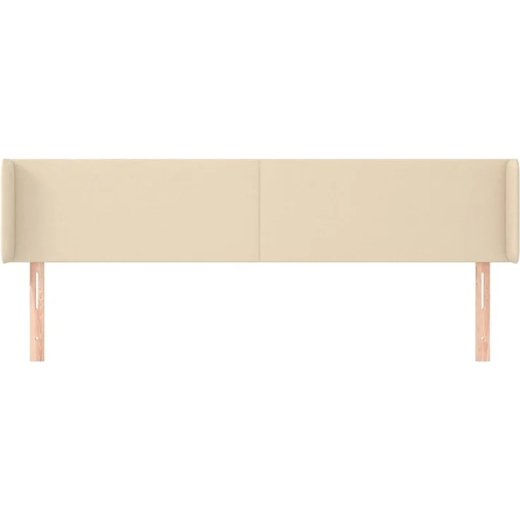 Kopfteil, Bettkopfteil, Minimalistisch mit Ohren Creme 163x16x78/88 cm Stoff – Bild 3