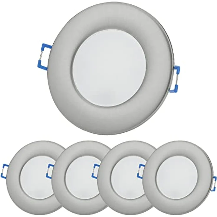 Sweet LED LED Einbaustrahler 5er Set flach IP44 für Bad & Küche 6,5W 230V, LED fest integriert, 3000K - warmweiß, Deckenspots, Deckenstrahler, Einbauleuchten – Bild 3