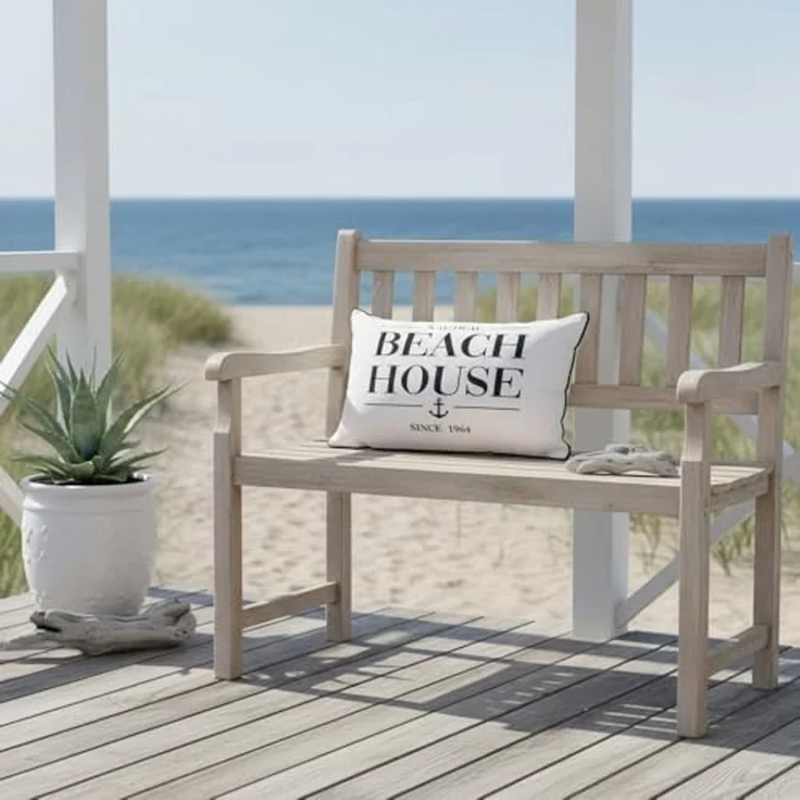 BOLTZE Dekokissen Kissen NAUTIC schwarz weiß 50x30cm maritimes Dekokissen Beach House – Bild 5