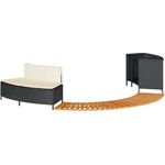 vidaXL Whirlpool-Umrandung Schwarz Poly-Rattan und Massivholz Akazie 365614