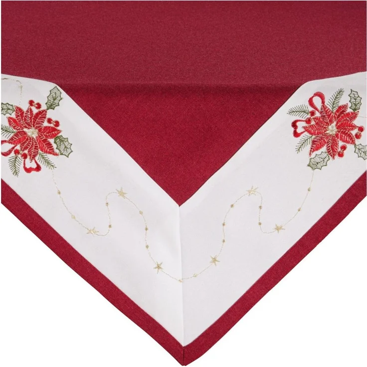 Erwin Müller Mitteldecke Mitteldecke "Weihnachtsstern", Leinen-Optik Blumen – Bild 1