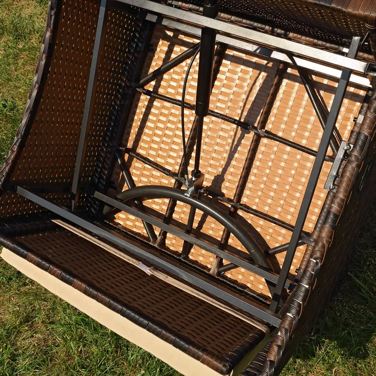 Gartenset 2 Sessel und Tisch Polyrattan Sitzgarnitur Gartenmöbel Lounge Braun – Bild 4