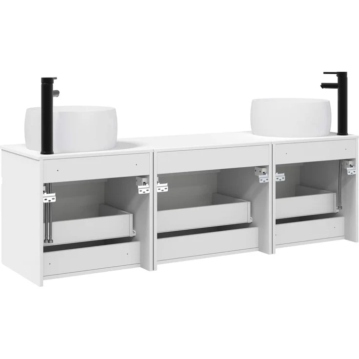 vidaXL Badezimmerschrank-Set 3 stk. Weiß 157 x 44,5 x 80 cm 3405767 – Bild 7