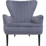 Lounge-Sessel HWC-K37, Cocktailsessel Polstersessel Sessel, Samt (280g/m²) ~ grau