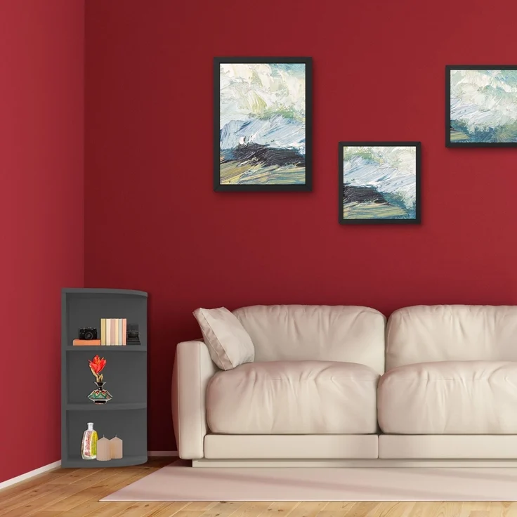 Coemo Eckregal Corner 60 aus Holz 3 Etagen Anthrazit – Bild 7