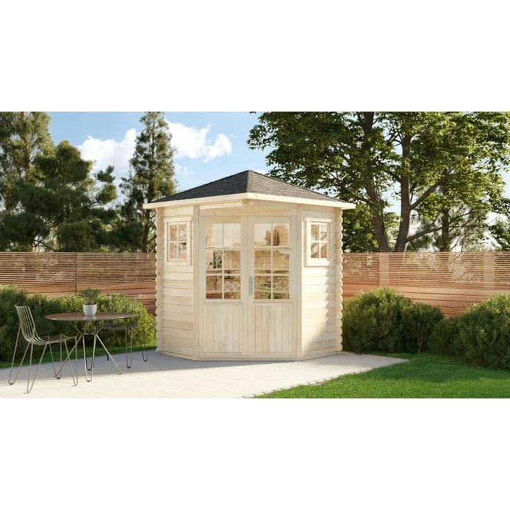 Alpholz Holz Gartenhaus 5-Eck Sunny-A | Natur | 225x225x255 cm – Bild 1