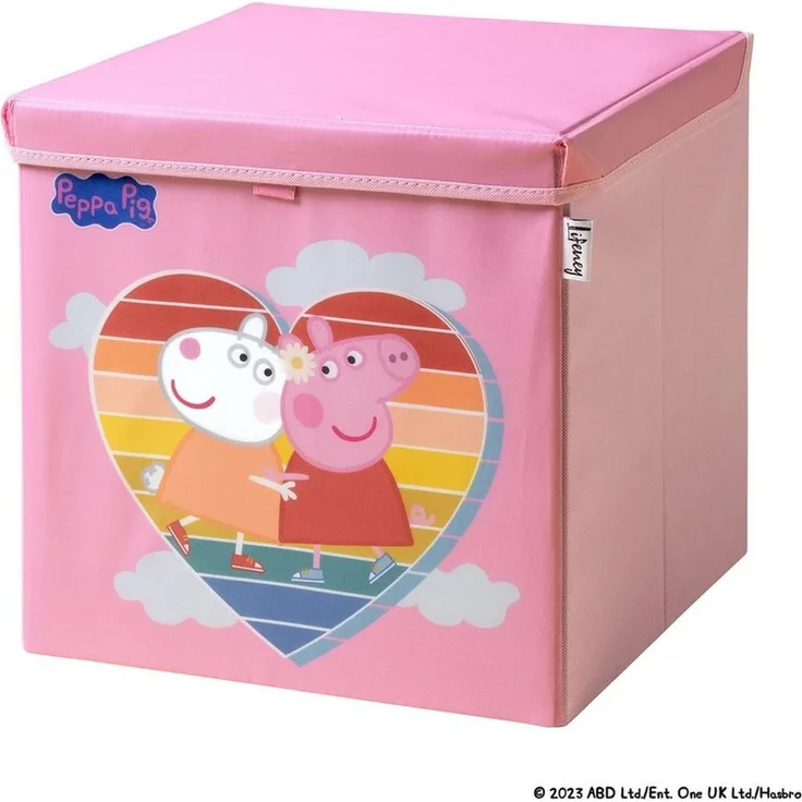 Lifeney Aufbewahrungsbox Aufbewahrungsbox für Kinder 33 x 33 x 33 cm mit Peppa Pig Motiv, Passend für klassische Würfelregale, ideal zur Spielzeugaufbewahrung