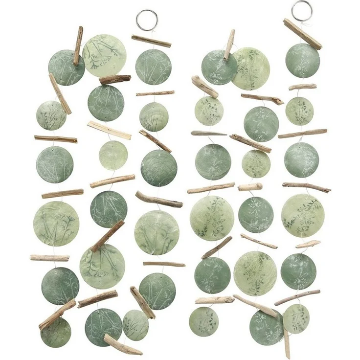 BOLTZE GRUPPE Hängedekoration Boltze Capiz Girlande Fine 2 Sort. Muschel Hänger Boho 180 cm – Bild 1