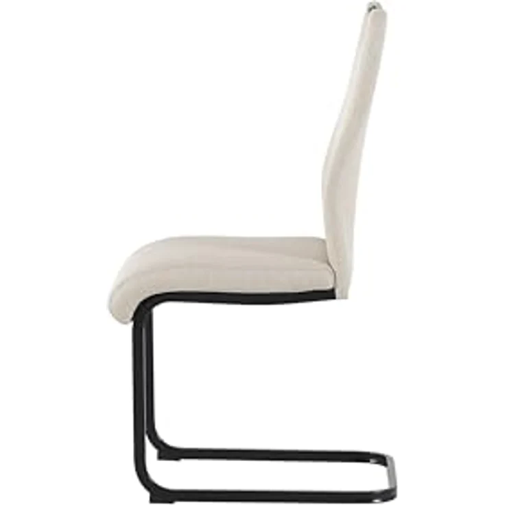 byLIVING Freischwinger 2er Set Capri, Webstoff Taupe, Metall schwarz, mit Griff und bequemer Polsterung, Schwingstühle, Polsterstühle, Maße: B 44, H 88, T 55 cm – Bild 8